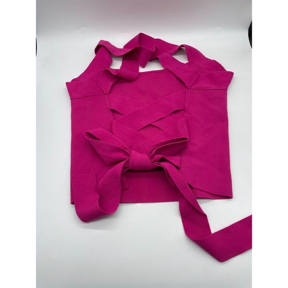 NEW NBD Tia Tie Back Top in Fuchsia Sz S Pink - Picture 6 of 7